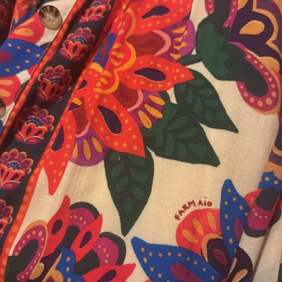 NWT FARM Rio Floral Long-Sleeve Midid/Maxi Buttondown dress - Picture 4 of 7